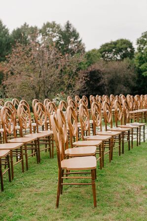 Wooden Chairs for Estate Wedding in Western Michigan