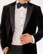 Suit Shop Men's Black Velvet Peak Lapel Tuxedo Tuxedo - thumbnail - 2