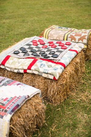 Rustic Hay Bale Seating and Games