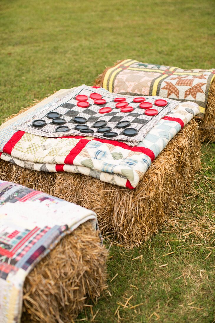 Rustic Hay Bale Seating and Games