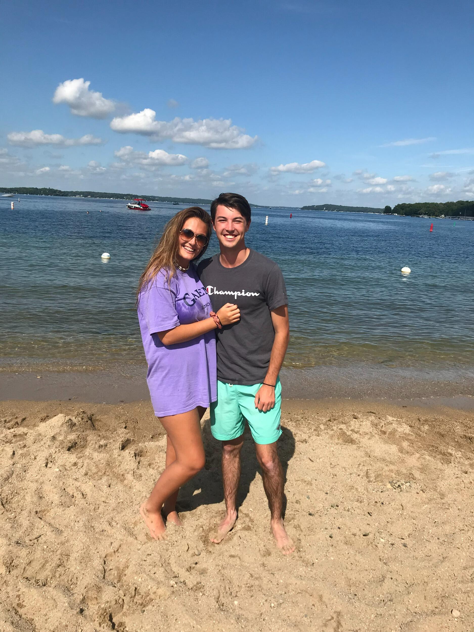 Our first photo together before we made things official in August of 2019