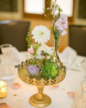 Lush Succulent and Dahlia Centerpiece