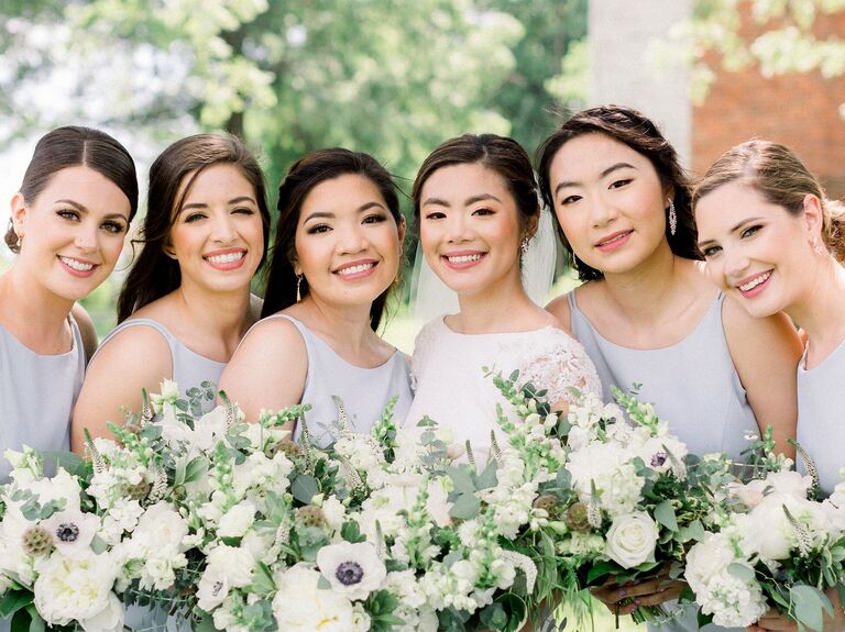 Bridesmaid half updo curls