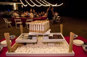 S'mores Bar and S'mores Wedding Cake