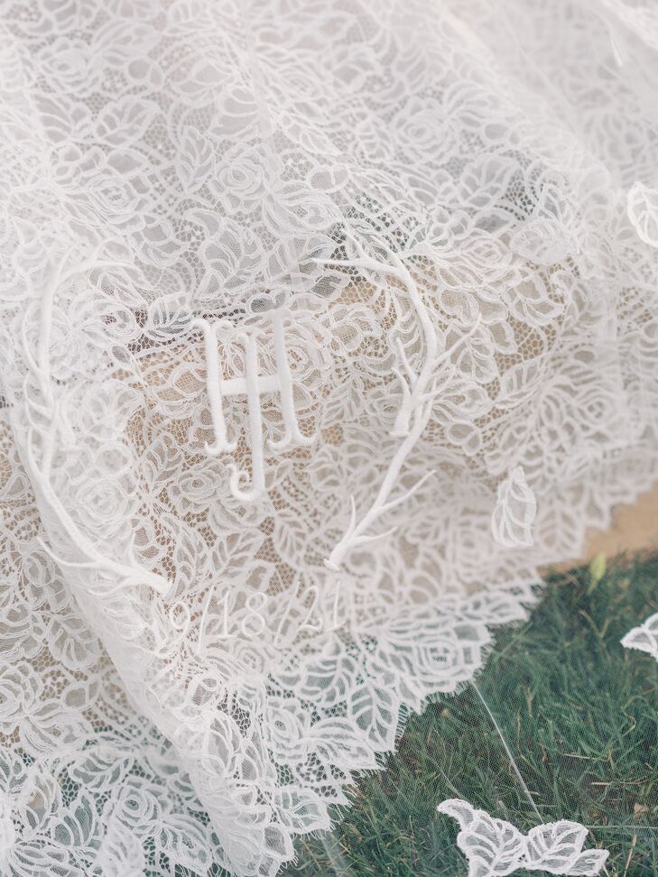 Lace With Custom Monogram Embroidery