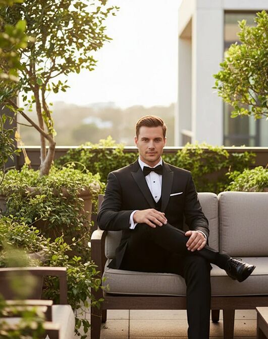 BLACKTIE VERMONT Black Wedding Tuxedo Black Tuxedo - 2