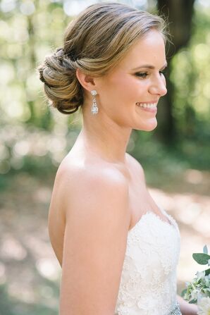 Crystal Drop Earrings and Low Updo