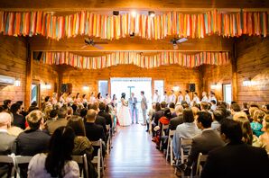 Indoor Wedding Ceremony at the Barn at Valhalla