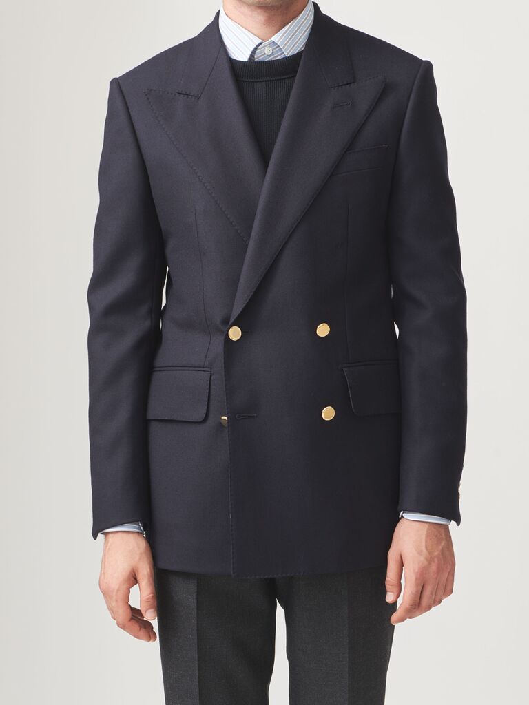 Elegant double breasted suit jacket from Husbands Paris. 