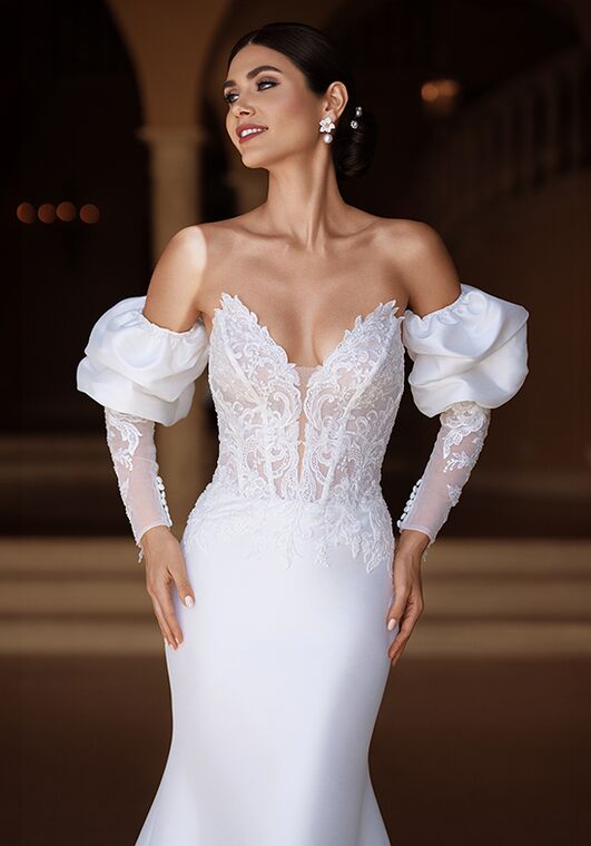 Moonlight Couture H1589 Mermaid and Trumpet Wedding Dress - 2