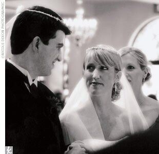For the traditional Greek Orthodox wedding, Cheryl converted and was baptized as a member of the Greek Orthodox Church. Damian's parents created a program to explain the special traditions of the ceremony, which included the betrothal and crowning, where the priest raises the crowns (stefana) and places them on the couple's heads. Also among the traditions incorporated were the lighting of candles, to symbolize purity and the light of virtue; and the ring exchange, to represent the unbreakable bond of marriage (the officiant blesses the rings over the heads of the bride and groom three times, and then the rings are placed on the fourth finger of the right hand).