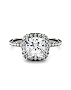 Forever One Moissanite Elegant Cushion Cut Engagement Ring
