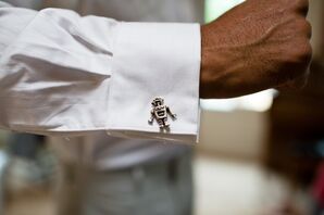 Fun Robot Cufflinks for the Groom