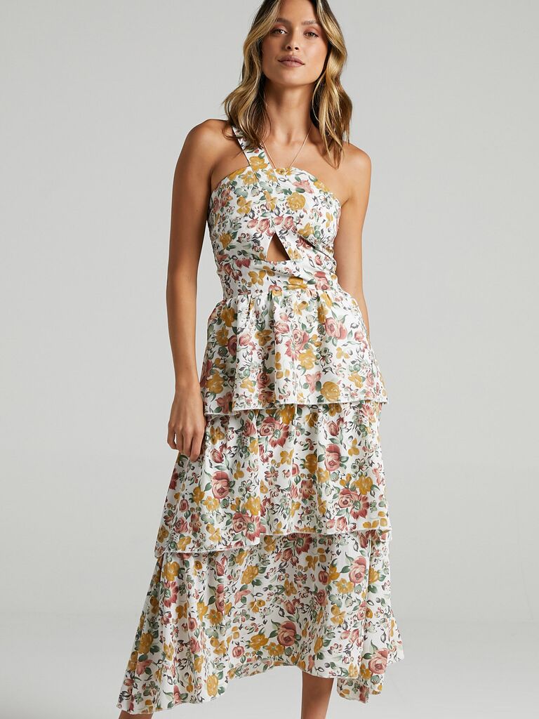 Tiered floral midi dress from Showpo