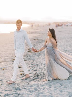 Couple Portraits at Beach Wedding in San Diego