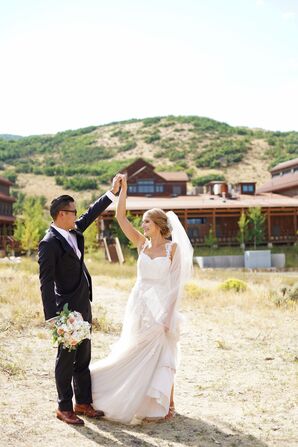 Romantic Blush Lace Lillian West Gown