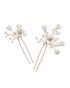 AW Bridal AW BRIDAL Wedding Hair Pins Flower Bridal Hair Pieces Bridal Hair Comb Clip Wedding Hair Accessories for Brides Bridesmaids 2Pcs (Gold) Gold Pins, Combs + Clip - thumbnail - 4