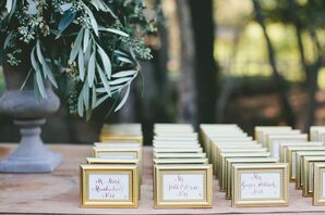 Framed, Hand-Lettered Escort Cards