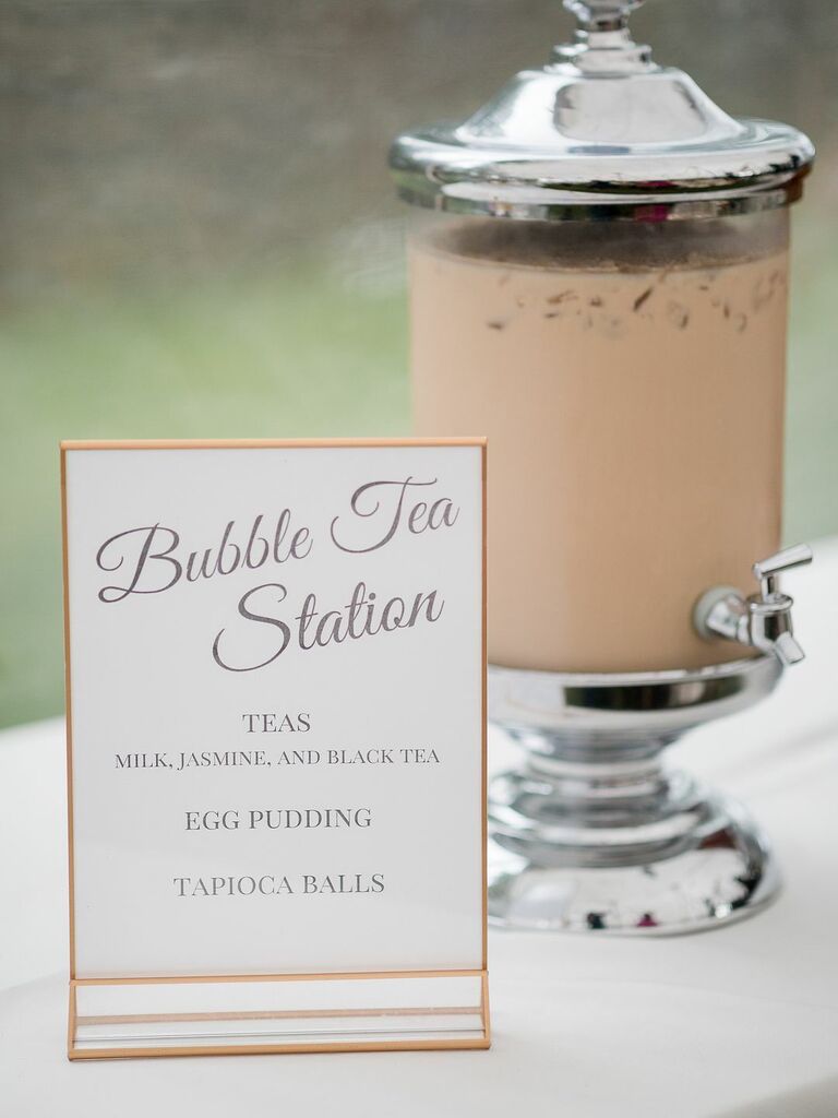 bubble tea in glass dispenser