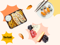 Collage of wedding food trends