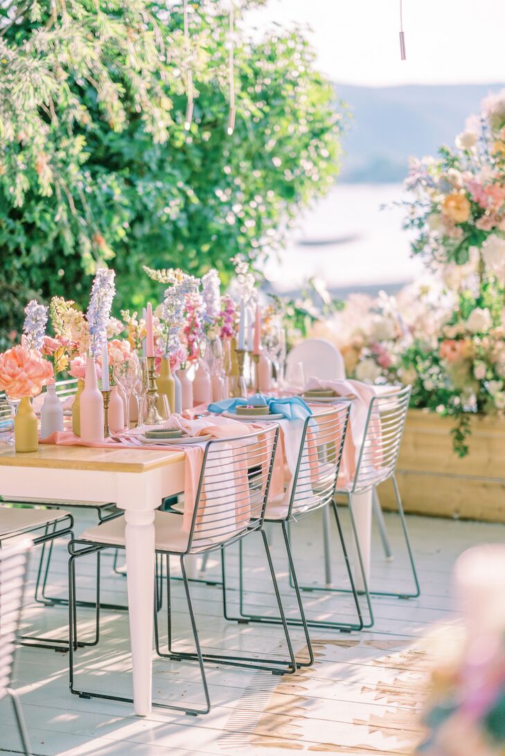 Pastel Reception Tablescape at Ekies All Senses Resort in Greece