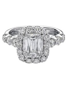 Christopher Designs Classic Emerald Cut Engagement Ring