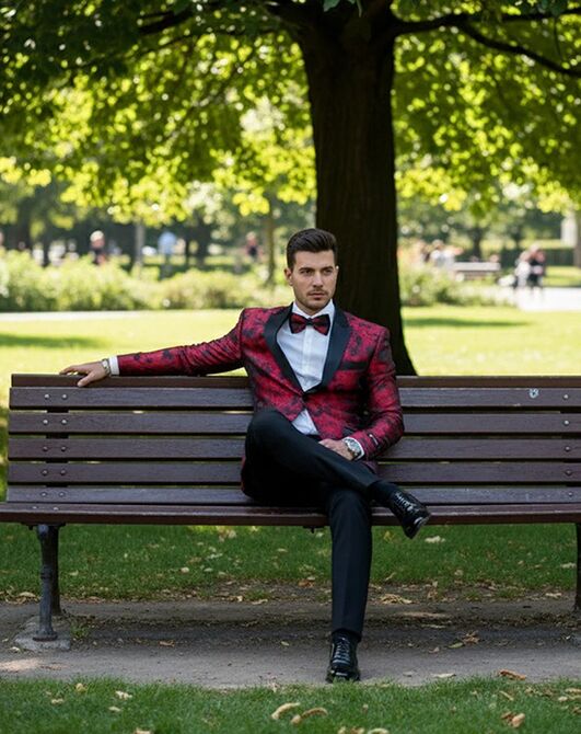 BLACKTIE AMSTERDAM Red Wedding Tuxedo Red Tuxedo - 4