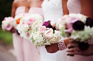 Pink and White Bridesmaid Bouquets