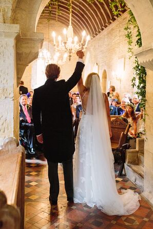Couple at Wedding Ceremony in Historic English Church