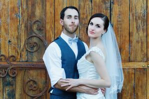 Bride and Groom Outside the Garden