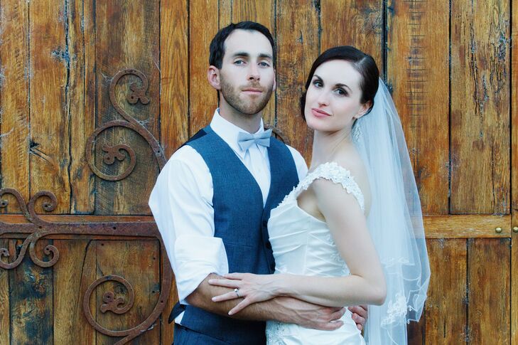 Bride and Groom Outside the Garden