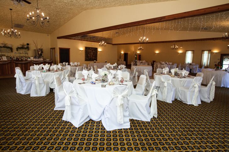 Simple White Dining Tables at Reception