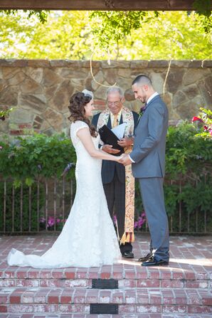 Long Train on Ivory Wedding Dress