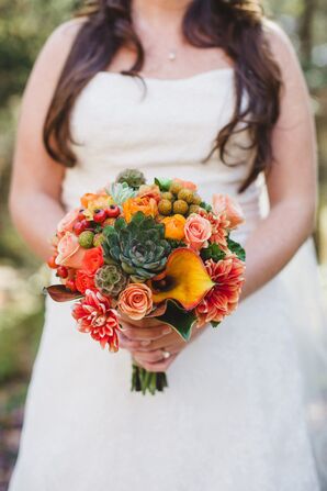 Calla Lily and Succulent Bridal Bouquet