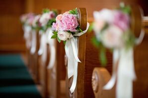 Pink Peony Aisle Pew Decor