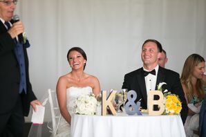 Gold and Blue “K&B” Table Accents