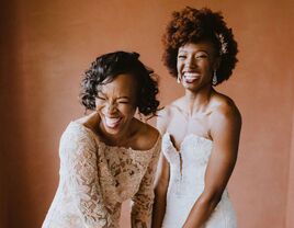 mother and daughter before wedding