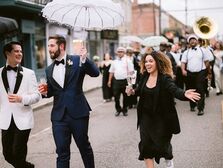 A wedding content creator capturing iPhone content at a wedding