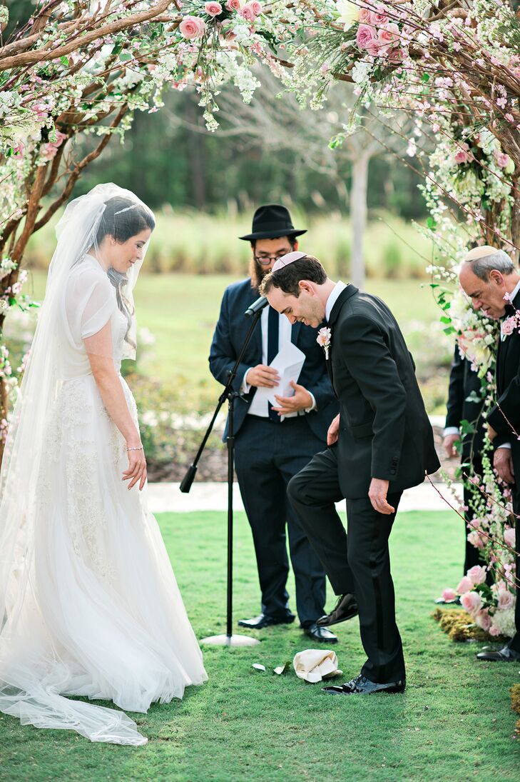 Breaking of Glass During Outdoor Jewish Wedding