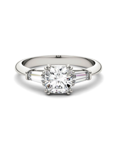 Forever One Moissanite Vintage Cushion Cut Engagement Ring