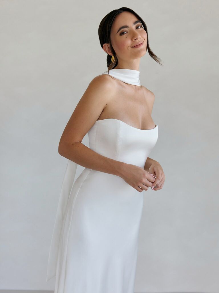 Park & Fifth satin bridal scarf 