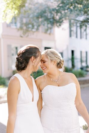 Brides on Wedding Day at Merchants Hall in Charleston, South Carolina
