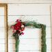 Whimsical Hanging Moss Frame with Burgundy Fall Flowers