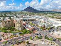 Aerial view of Scottsdale, desert city in Arizona