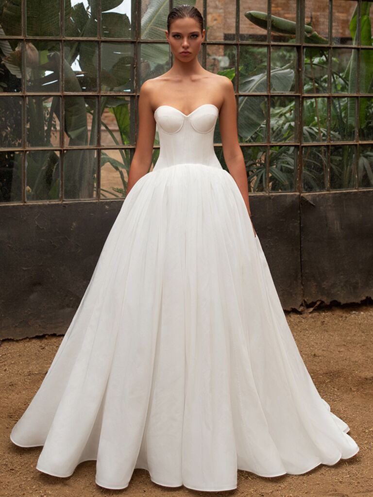 Zac Posen for White One bustier ballgown