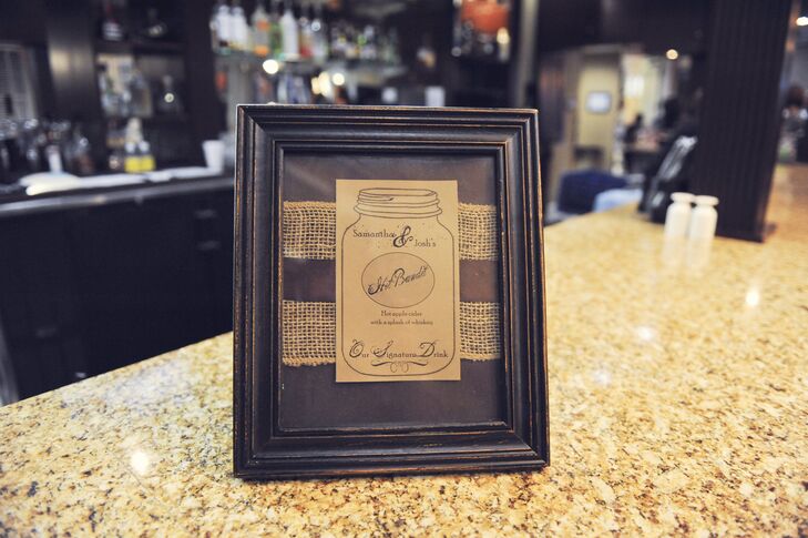 The couple served warm apple cider with whiskey.