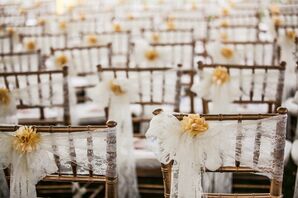 Chiavari Chairs Draped with White Tulle