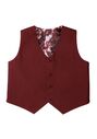 Little Tuxedos "Mason" Kids Burgundy Suit (5-Piece Set) Flower Girl Dress and Ring Bearer Outfit - thumbnail - 2
