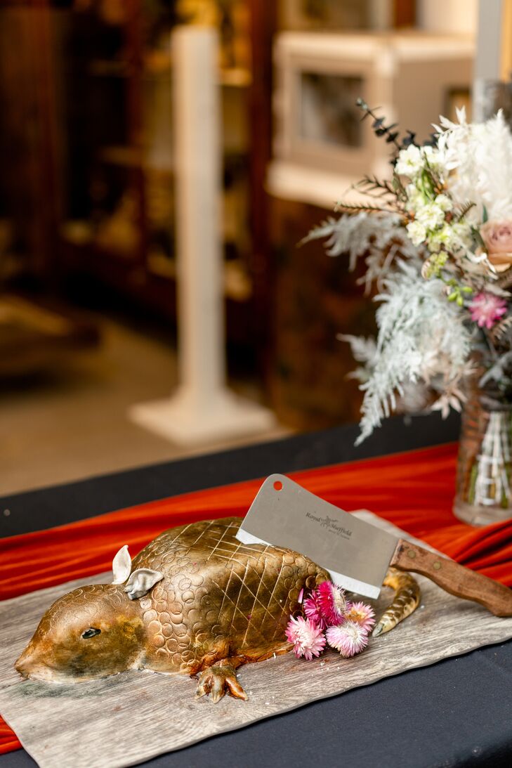 Armadillo Cake for Wedding at the Everhart Museum in Scranton, Pennsylvania