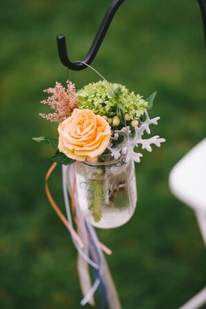 Rustic Mason Jar Floral Aisle Markers